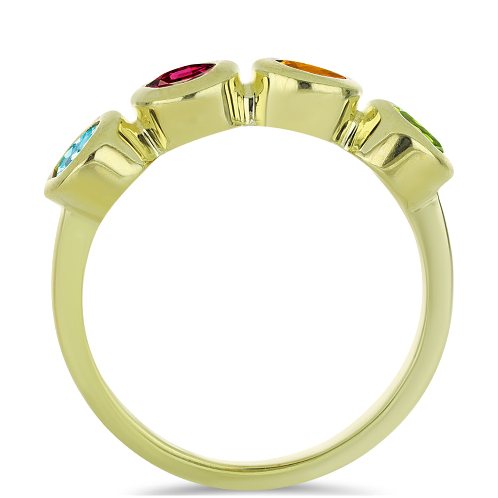 Goldplattierter Silberring mit Chakra Turmalin