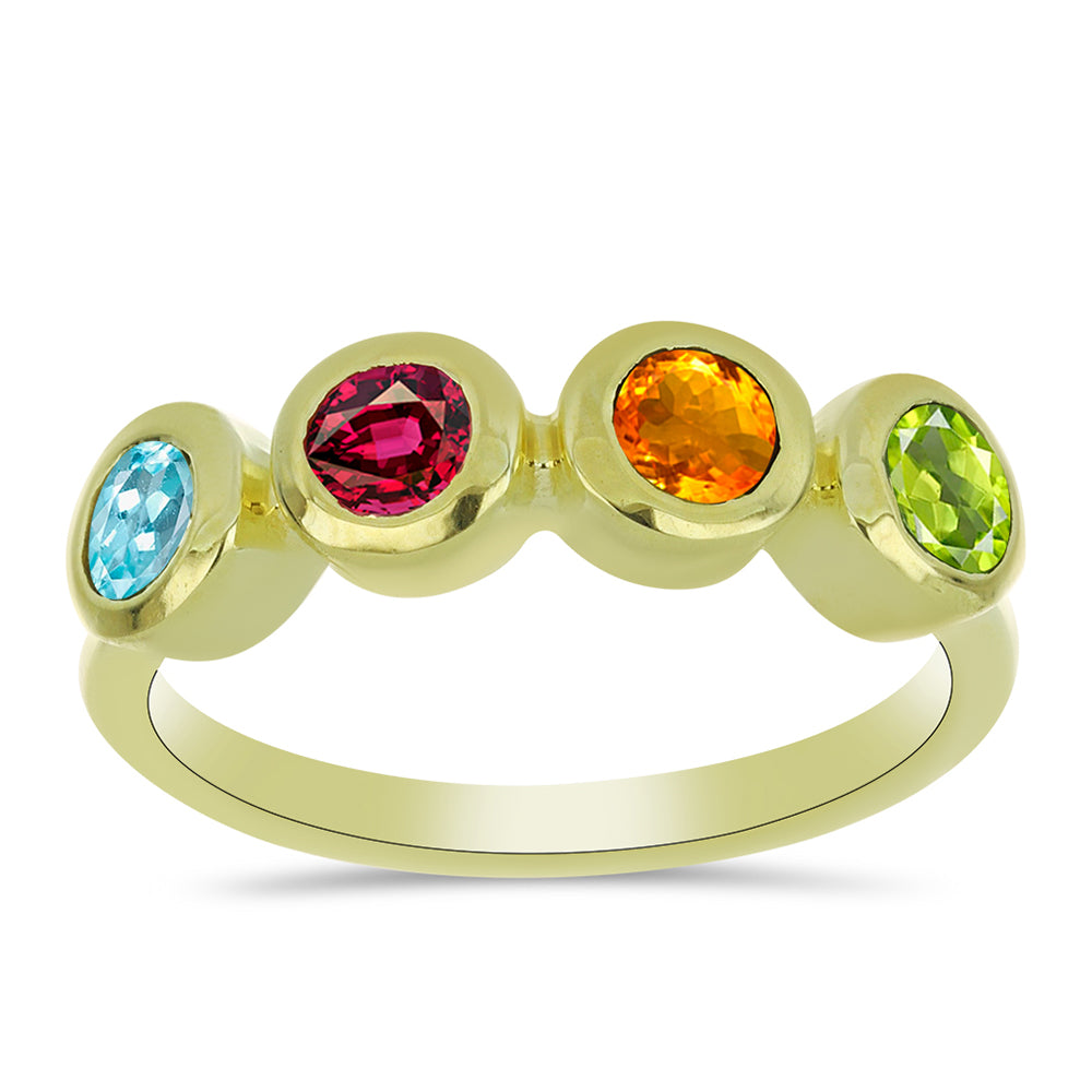 Goldplattierter Silberring mit Chakra Turmalin