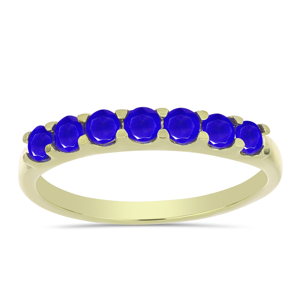 Goldplattierter Silberring mit blauem Achat