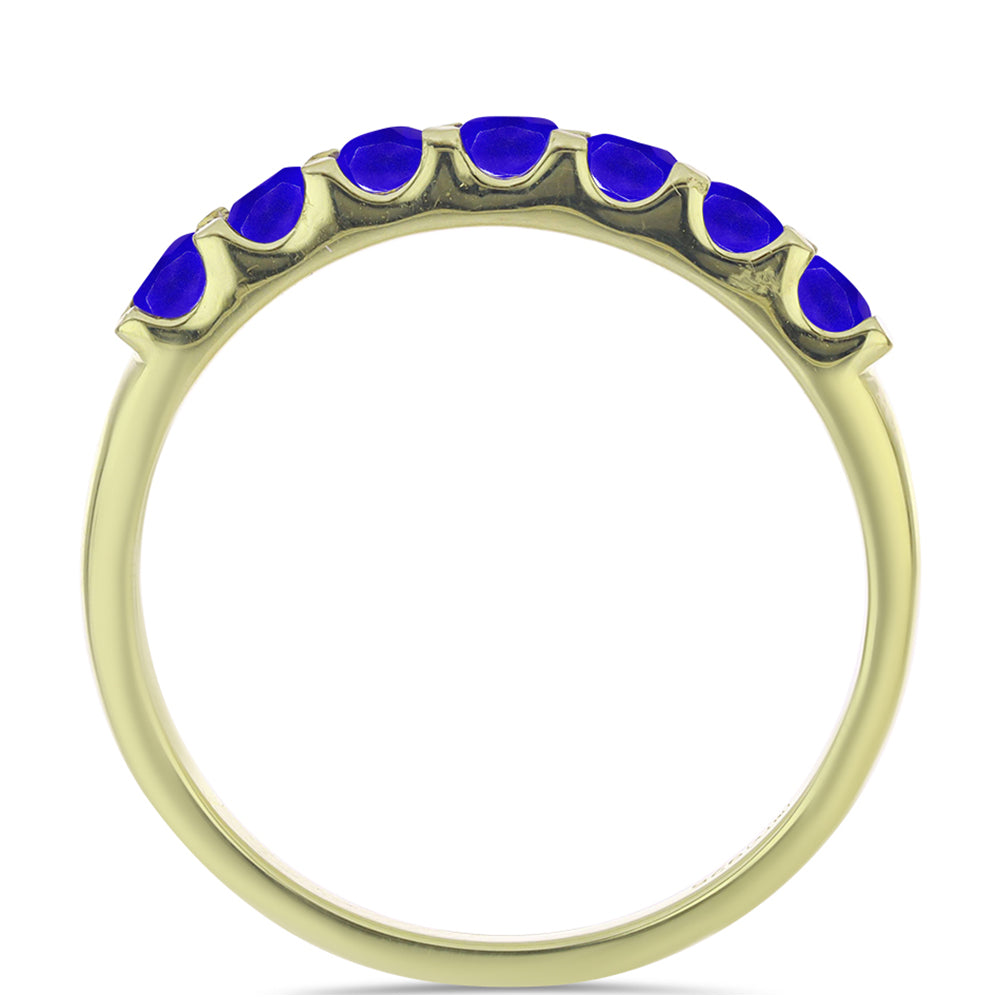 Goldplattierter Silberring mit blauem Achat