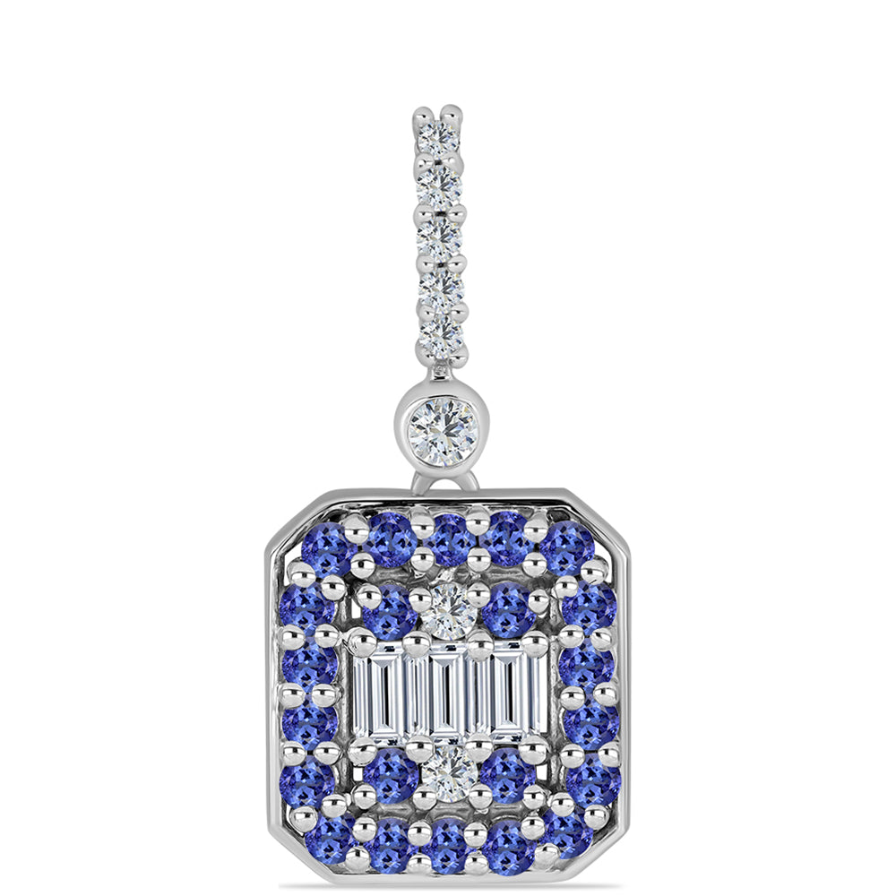 Silberanhänger mit Tansanit und weißem Topas 1