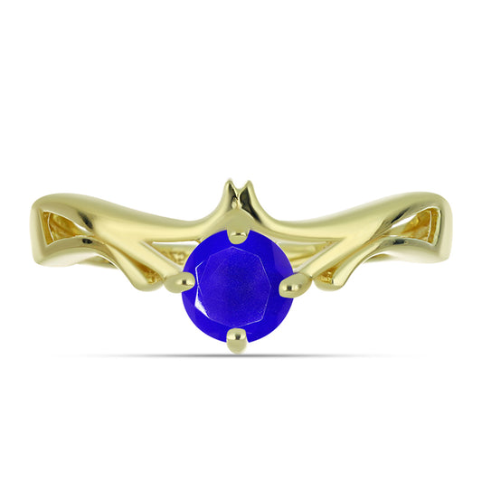 Goldplattierter Silberring mit blauem Achat