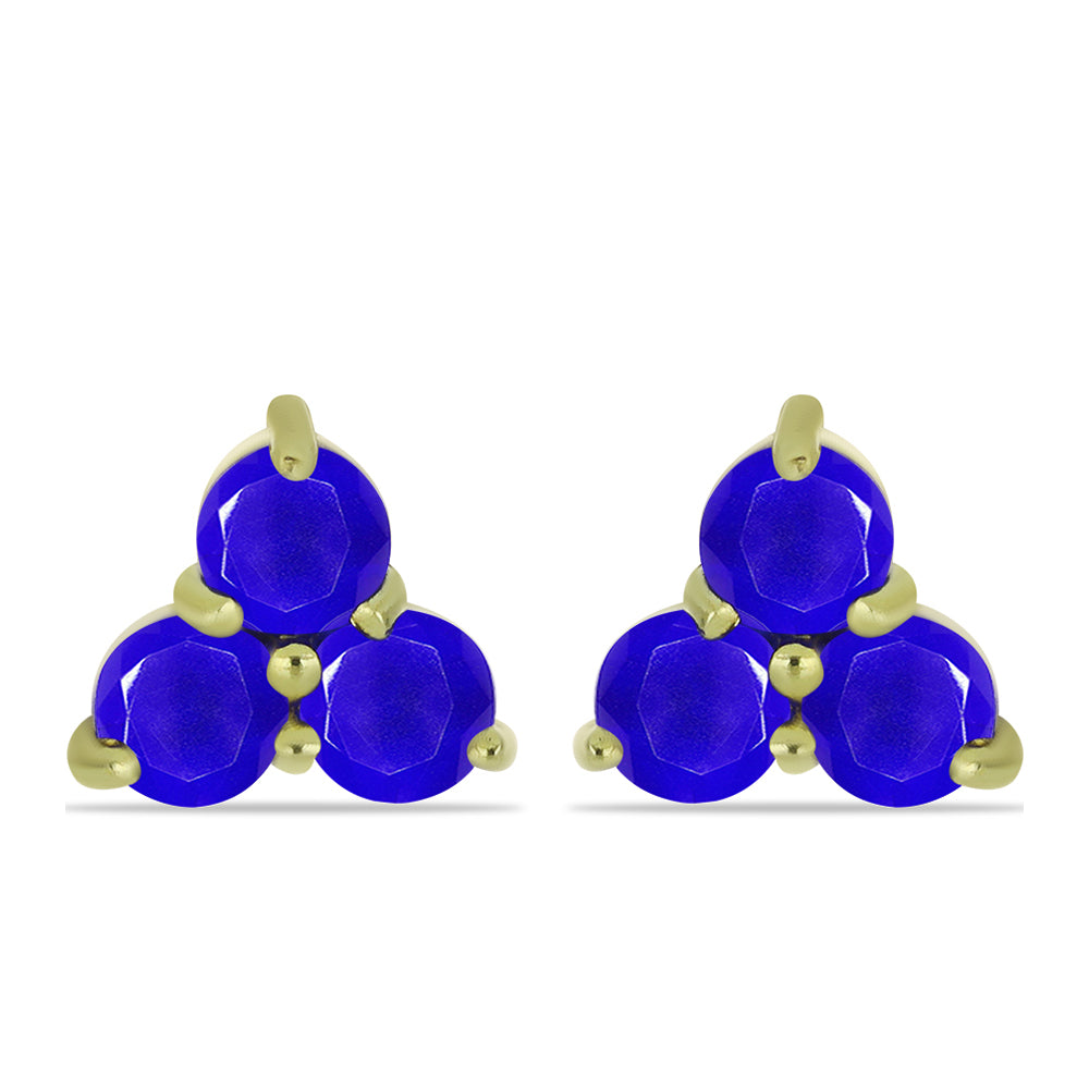 Goldplattierte Silberohrringe mit blauem Achat