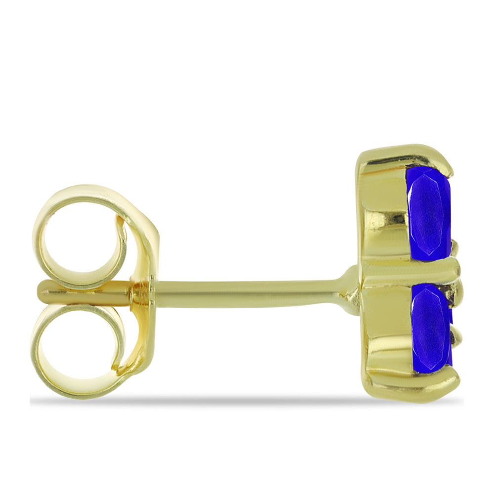 Goldplattierte Silberohrringe mit blauem Achat