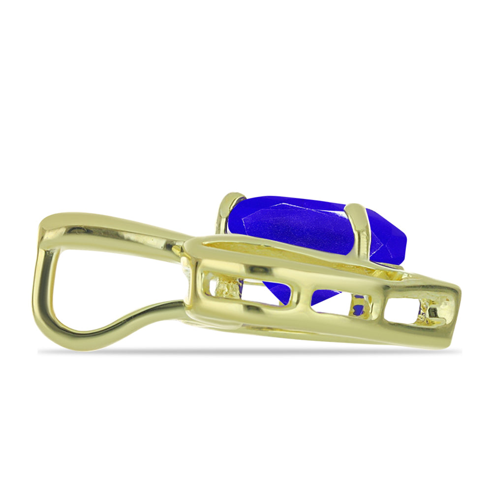 Goldplattierter Silberanhänger mit blauem Achat und weißem Topas