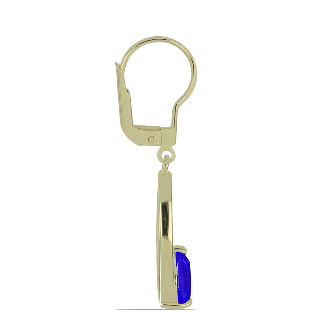 Goldplattierte Silberohrringe mit blauem Achat 2