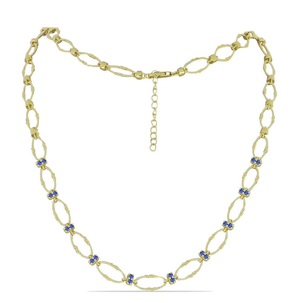 schmuckgarnitur aus Goldplattierte Silber mit Tansanit 2