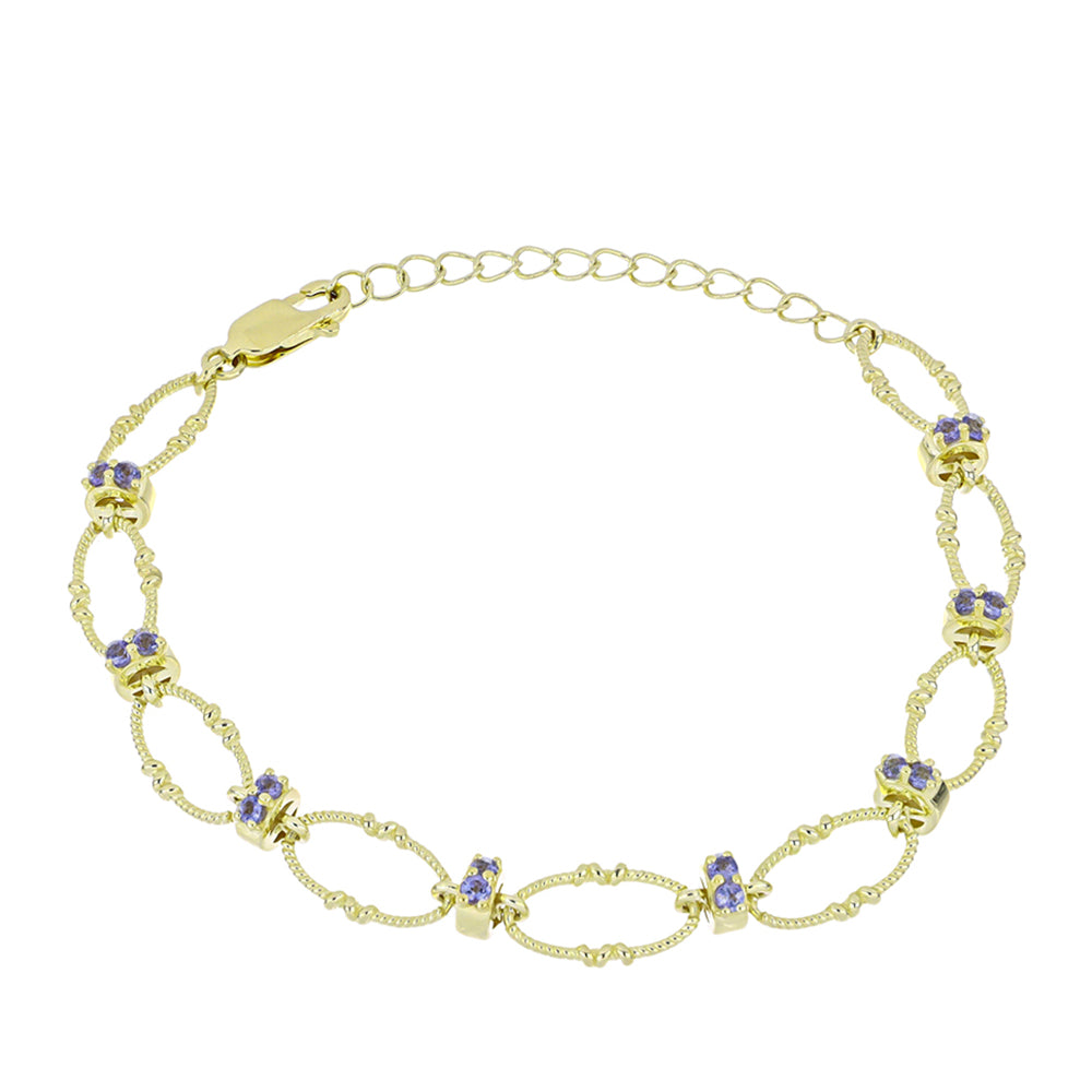 schmuckgarnitur aus Goldplattierte Silber mit Tansanit