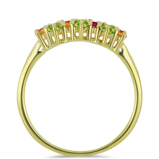 Goldplattierter Silberring mit Chakra Turmalin