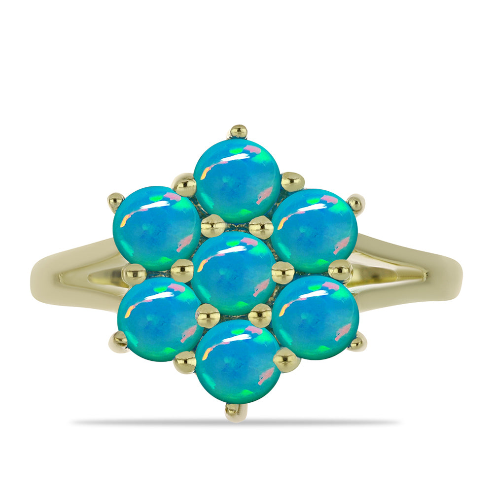 Goldplattierter Silberring mit äthiopischem Paraiba-Blauopal 1