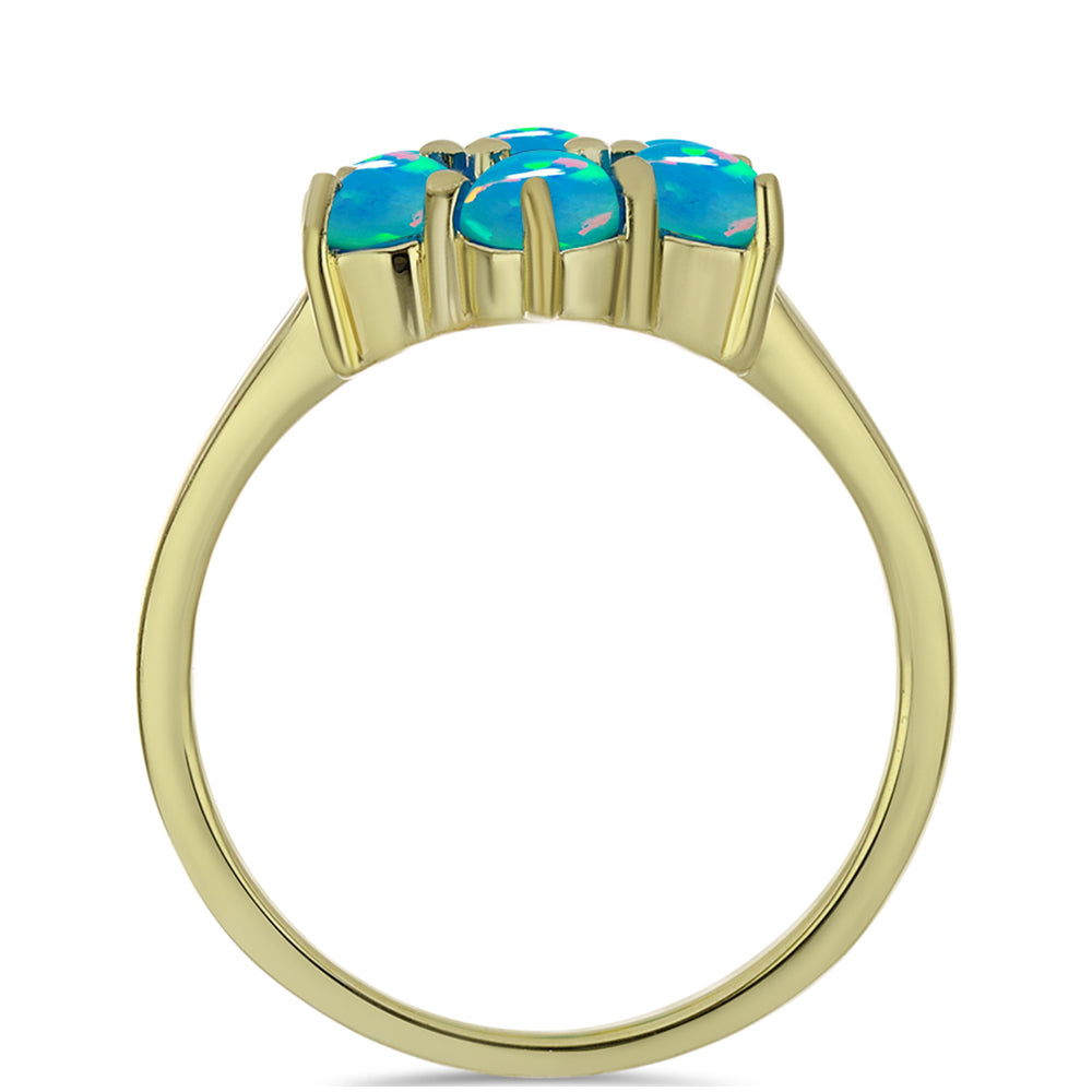 Goldplattierter Silberring mit äthiopischem Paraiba-Blauopal 2