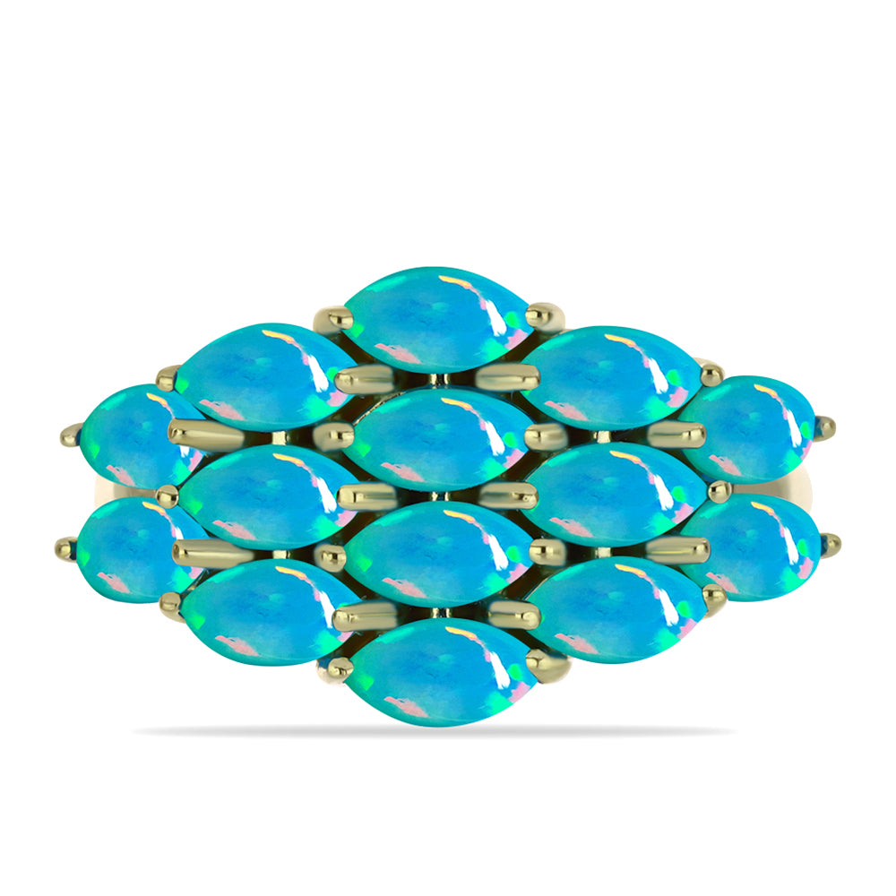 Goldplattierter Silberring mit äthiopischem Paraiba-Blauopal 1