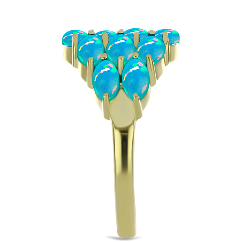Goldplattierter Silberring mit äthiopischem Paraiba-Blauopal 4