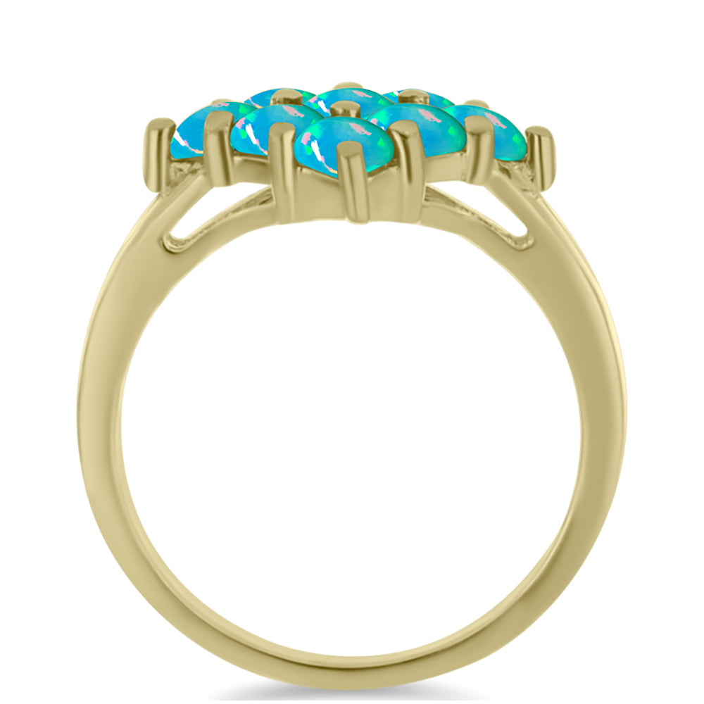 Goldplattierter Silberring mit äthiopischem Paraiba-Blauopal 2