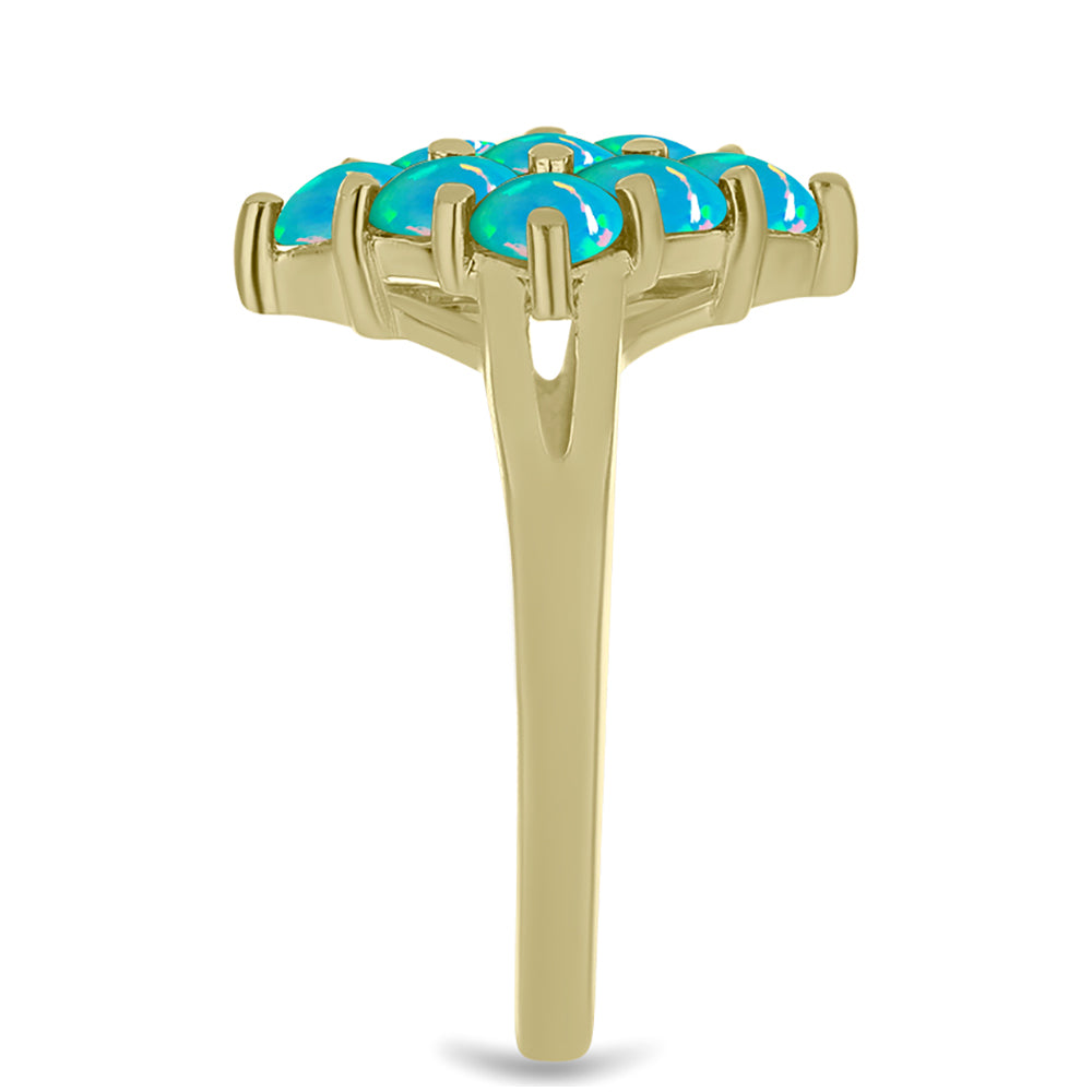 Goldplattierter Silberring mit äthiopischem Paraiba-Blauopal 4