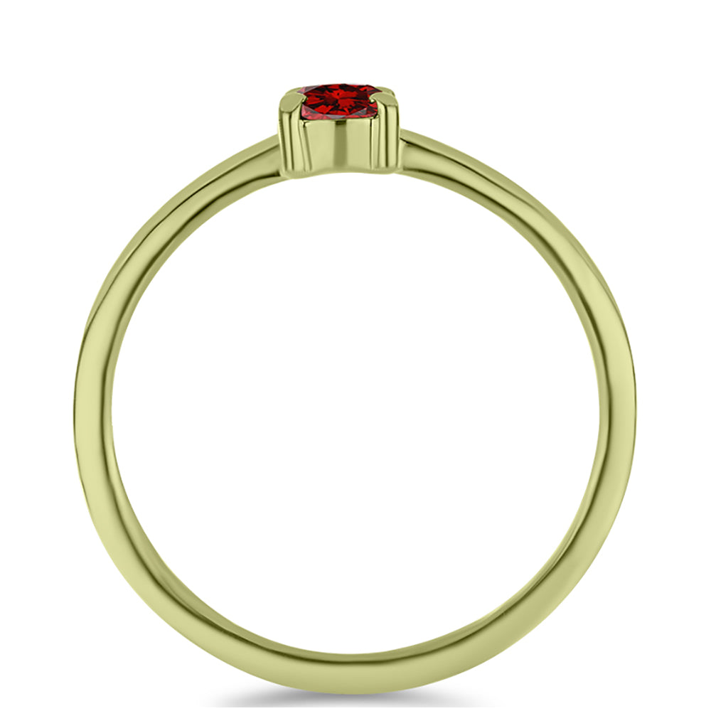 Goldplattierter Silberring mit rotem Diamant