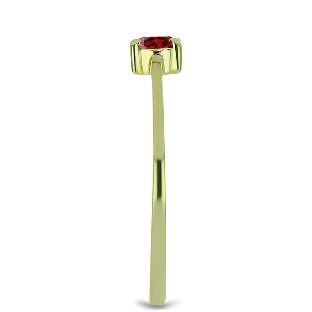Goldplattierter Silberring mit rotem Diamant