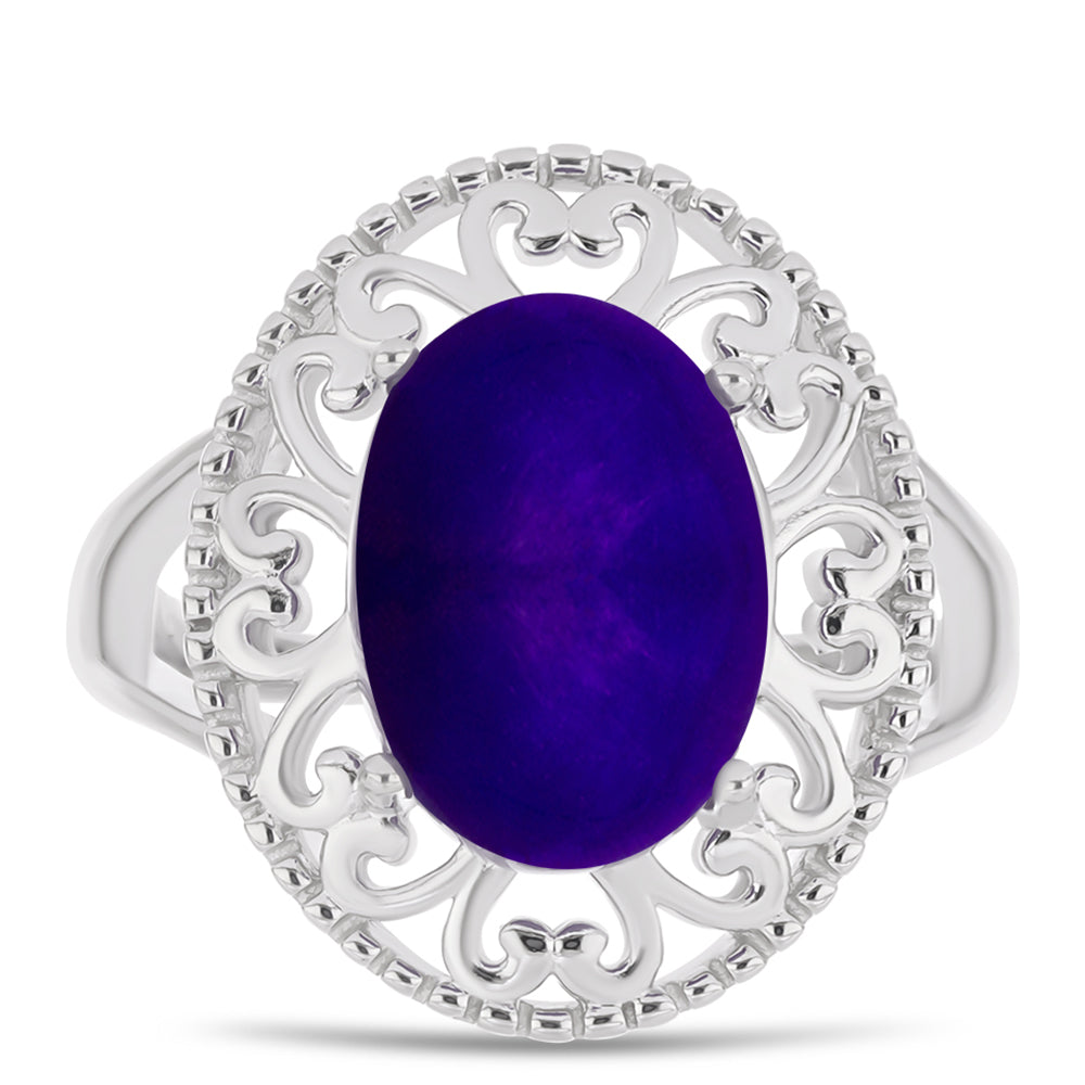 Silberring mit lila Jade 1