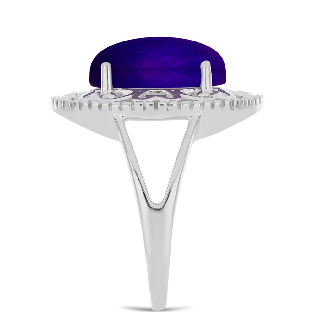 Silberring mit lila Jade