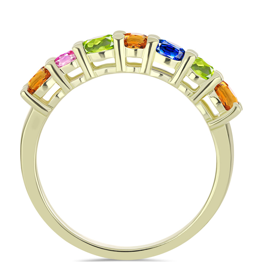 Goldplattierter Silberring mit regenbogenfarbenem Rosebery Saphir