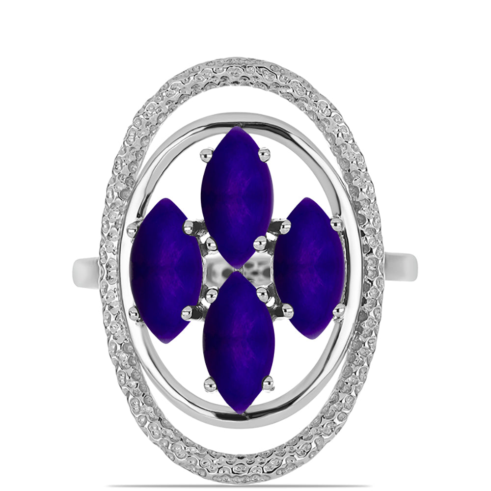 Silberring mit lila Jade