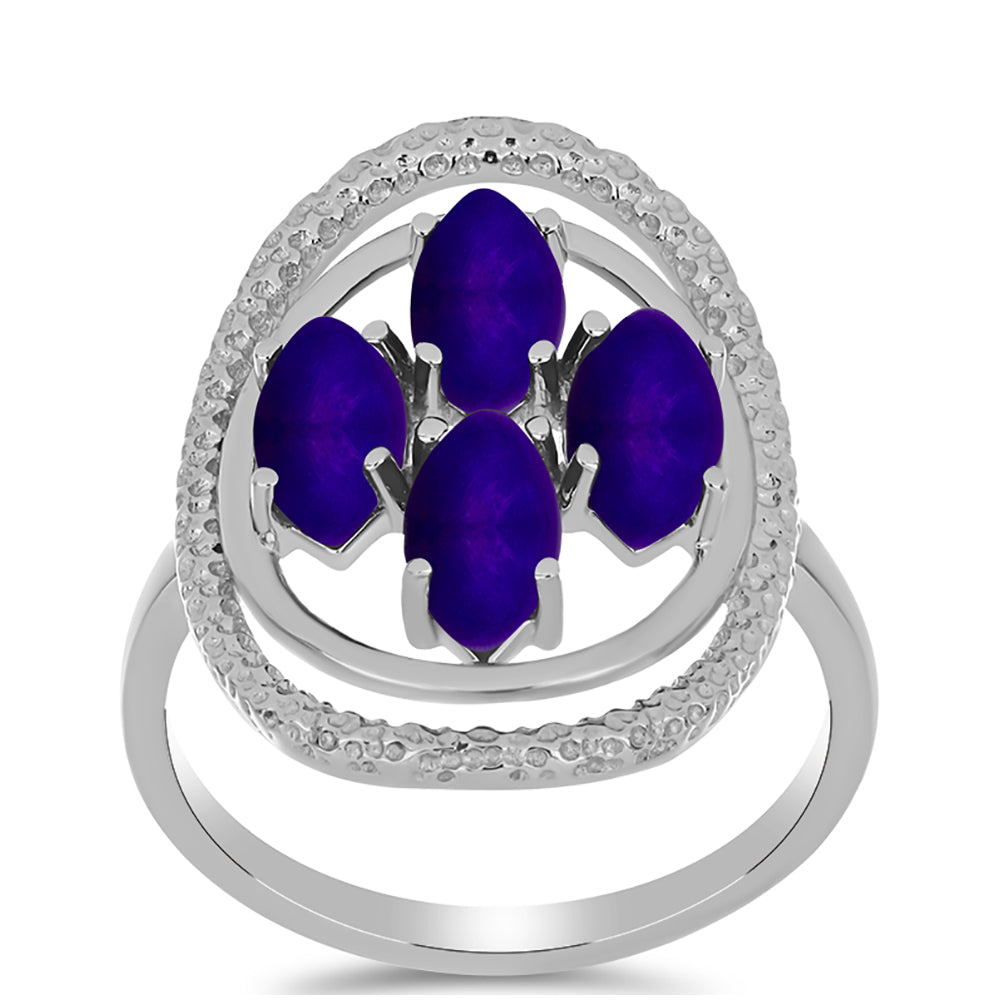 Silberring mit lila Jade