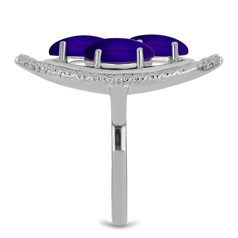 Silberring mit lila Jade