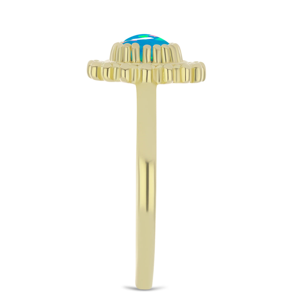 Goldplattierter Silberring mit äthiopischem Paraiba-Blauopal 4