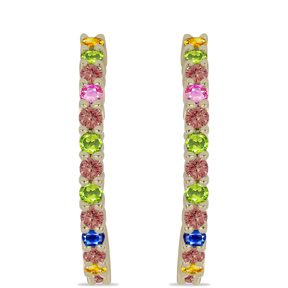 Goldplattierte Silberohrringe mit regenbogenfarbenem Rosebery Saphir