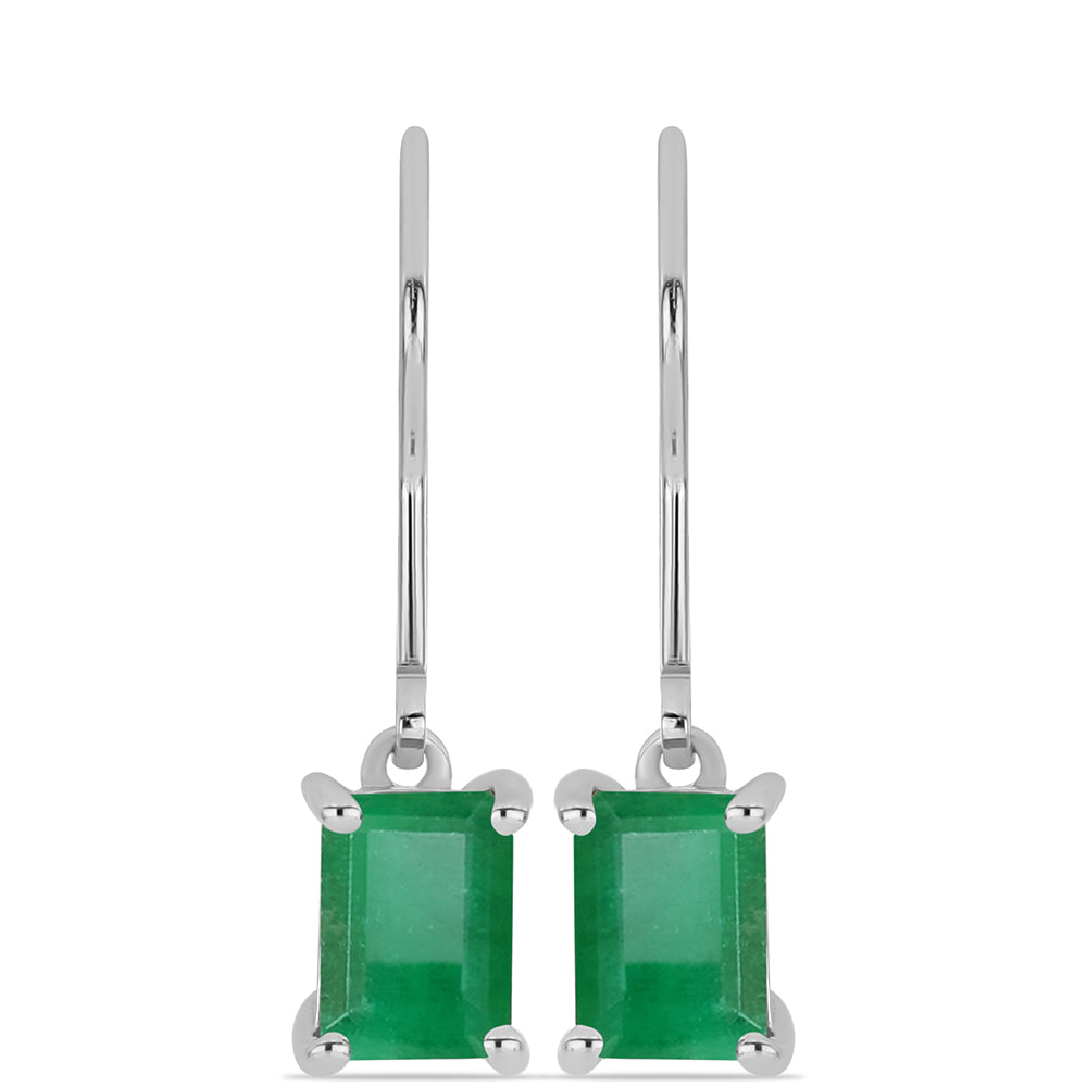 Silberohrringe mit brasilianischem Smaragd 1