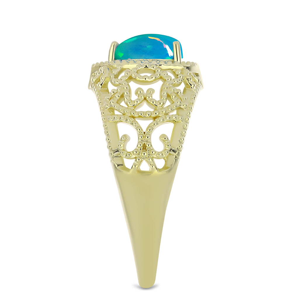 Goldplattierter Silberring mit äthiopischem Paraiba-Blauopal 4