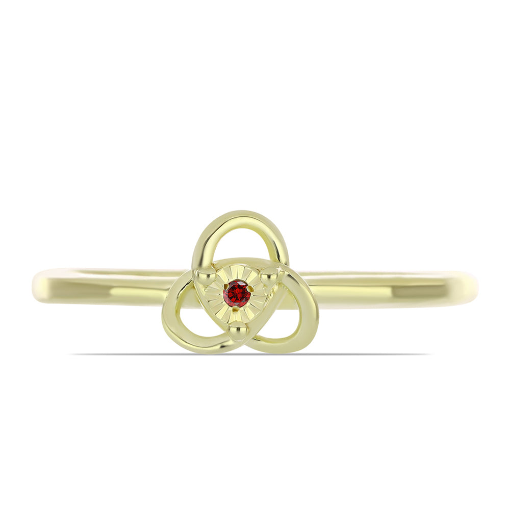 schmuckgarnitur aus Goldplattierte Silber mit rotem Diamant