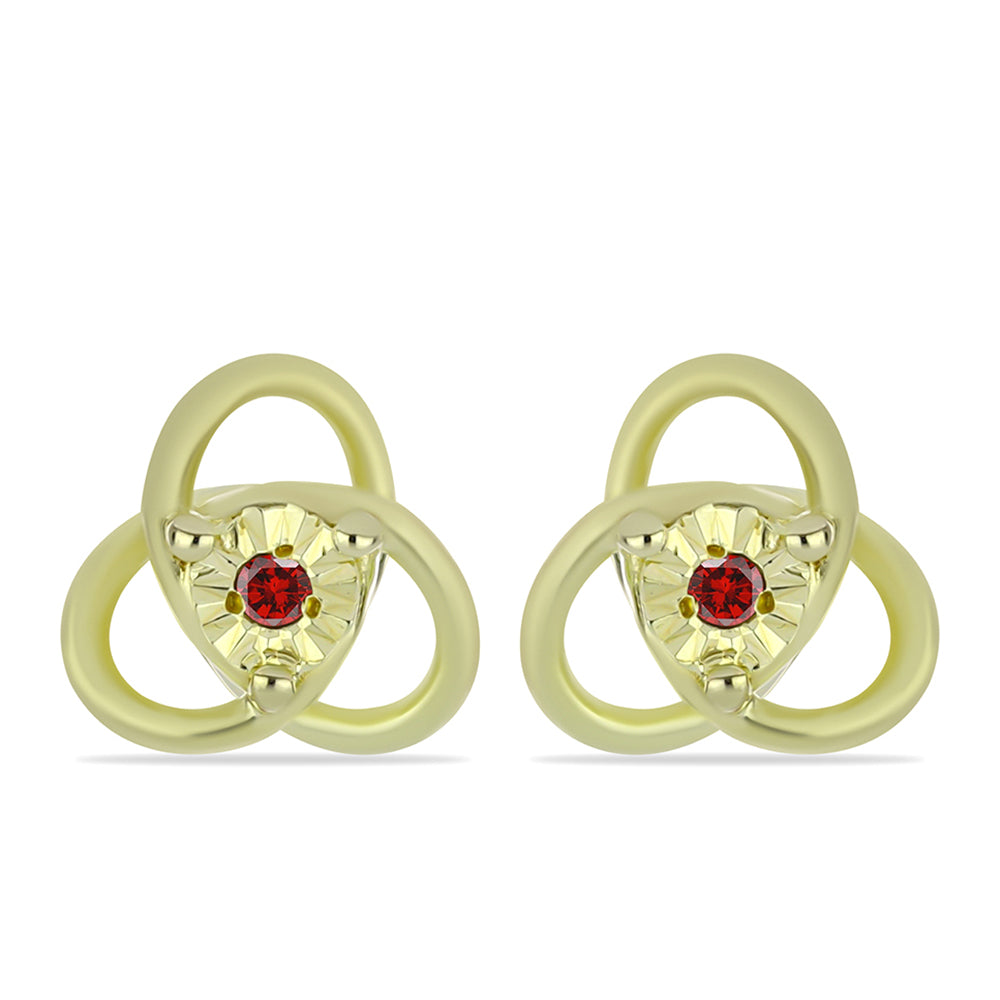 schmuckgarnitur aus Goldplattierte Silber mit rotem Diamant