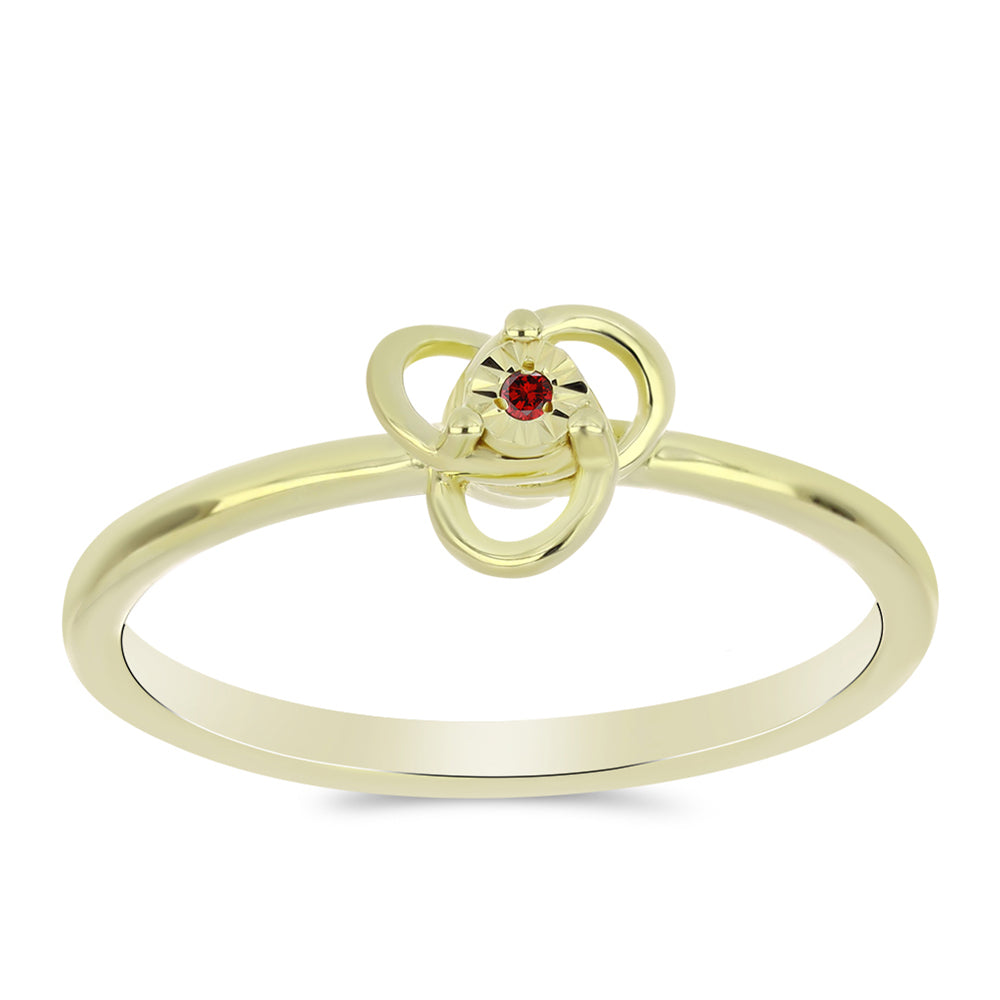 schmuckgarnitur aus Goldplattierte Silber mit rotem Diamant