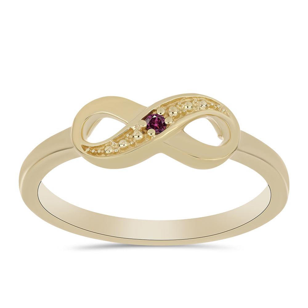 Goldplattierter Silberring mit lila Diamant