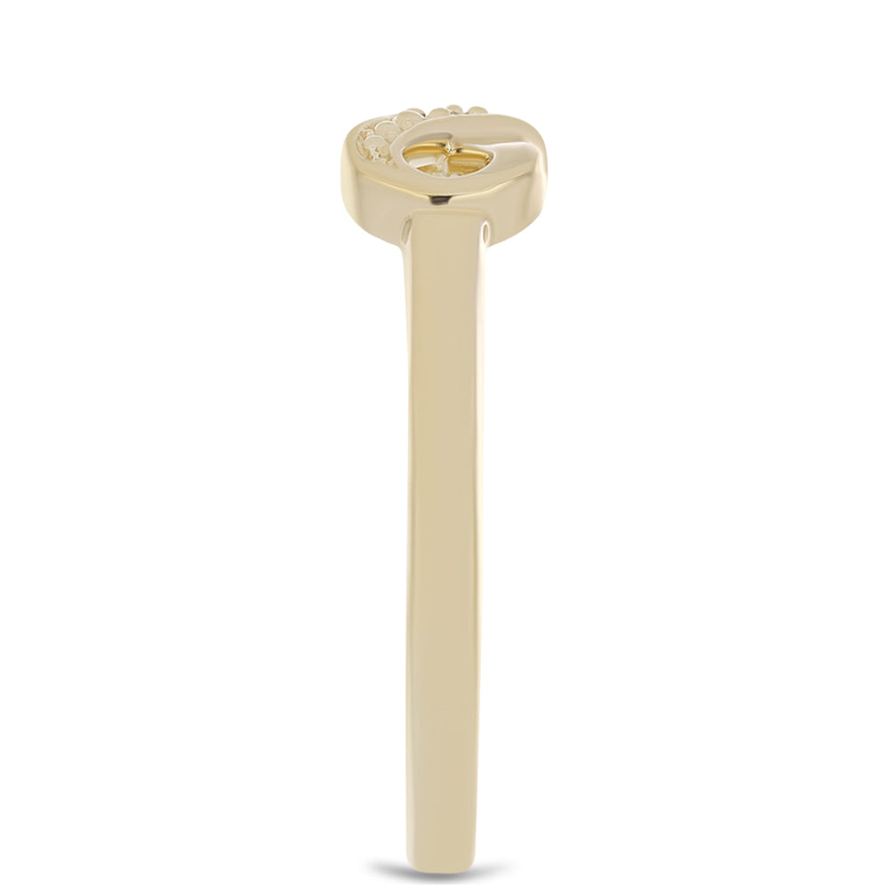 Goldplattierter Silberring mit lila Diamant