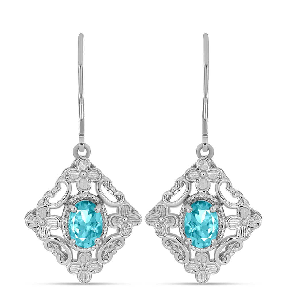 Silberohrringe mit Paraiba Quarz