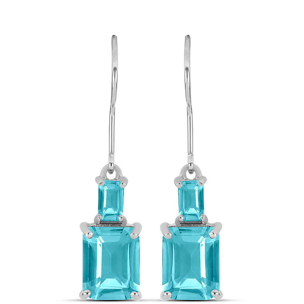Silberohrringe mit Paraiba Quarz 1