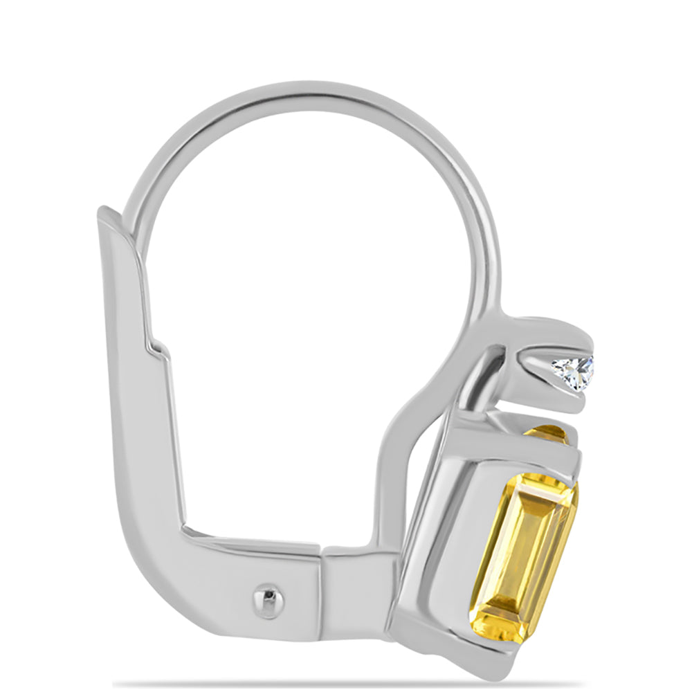 Silberohrringe mit Zitrin aus dem Ural und weißem Topas