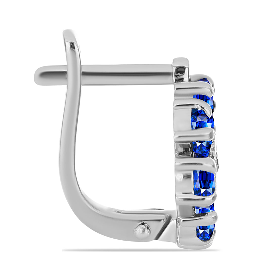 Silberohrringe mit australischem blauem Saphir und weißem Topas