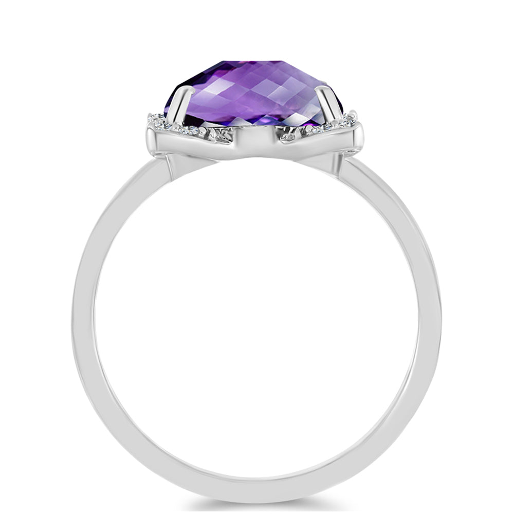 Silberring mit marokkanischem Amethyst und weißem Topas 2