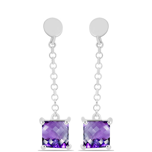 Silberohrringe mit marokkanischem Amethyst