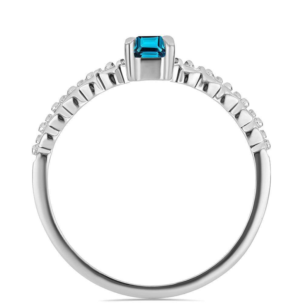Silberring mit londonblauem Topas