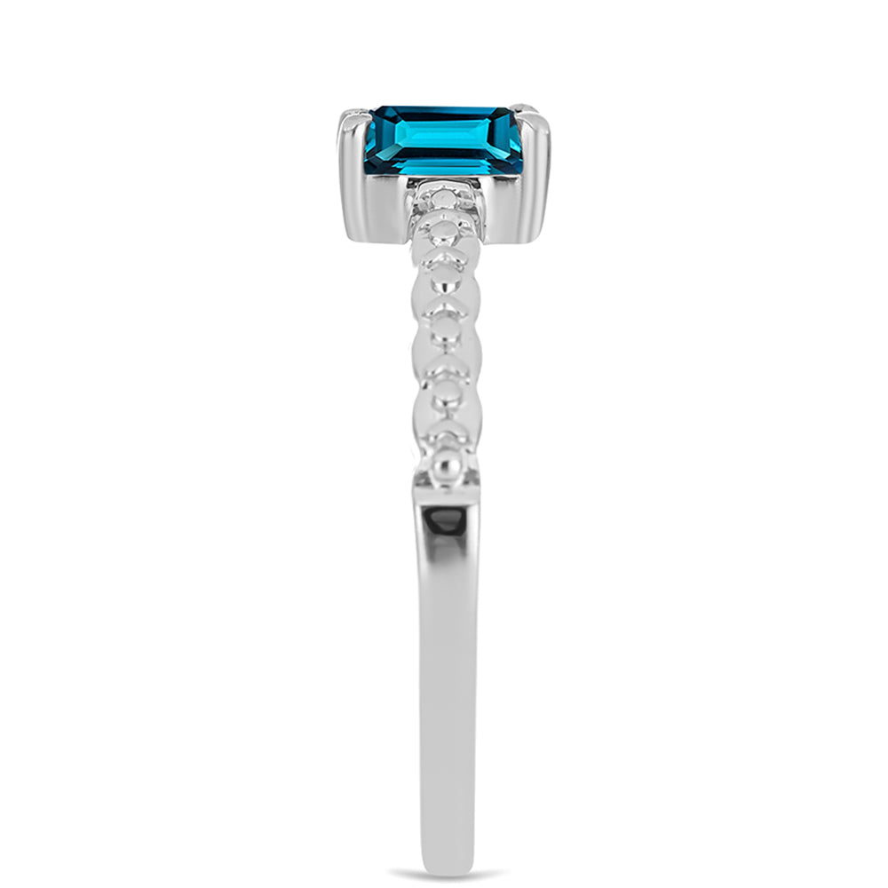Silberring mit londonblauem Topas