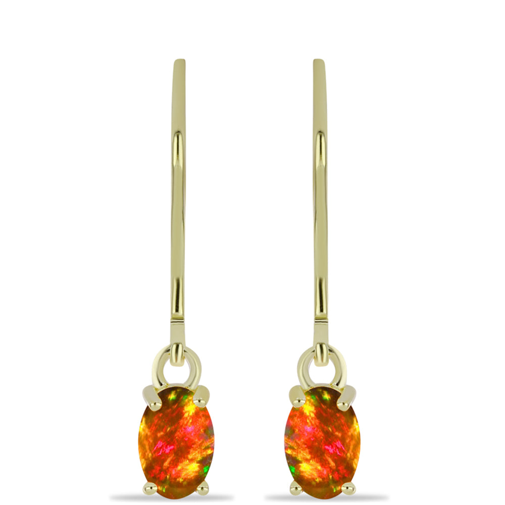Goldplattierte Silberohrringe mit amerikanischem Feueropal 1