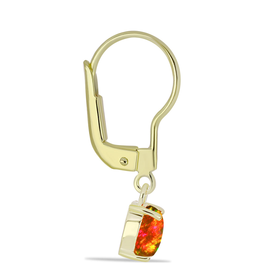 Goldplattierte Silberohrringe mit amerikanischem Feueropal 2