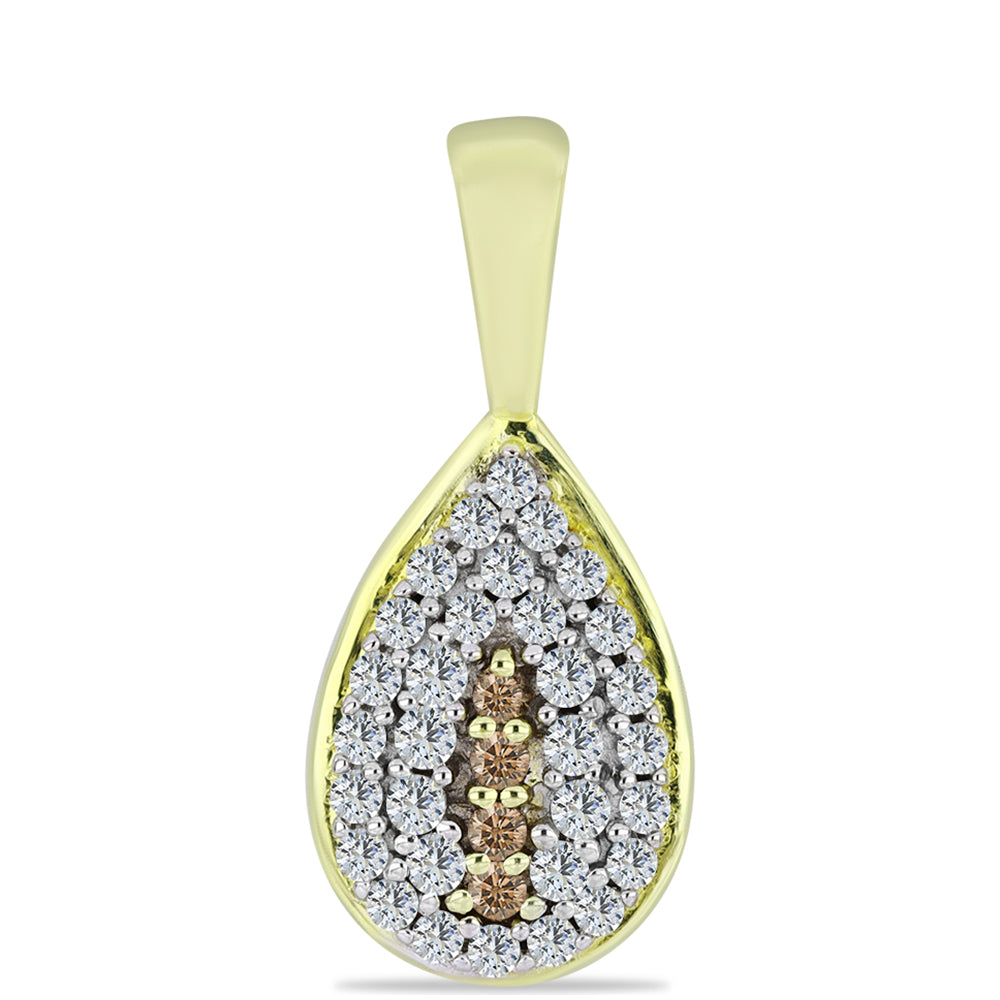 schmuckgarnitur aus Goldplattierte Silber mit Champagner-Diamant und weißem Topas