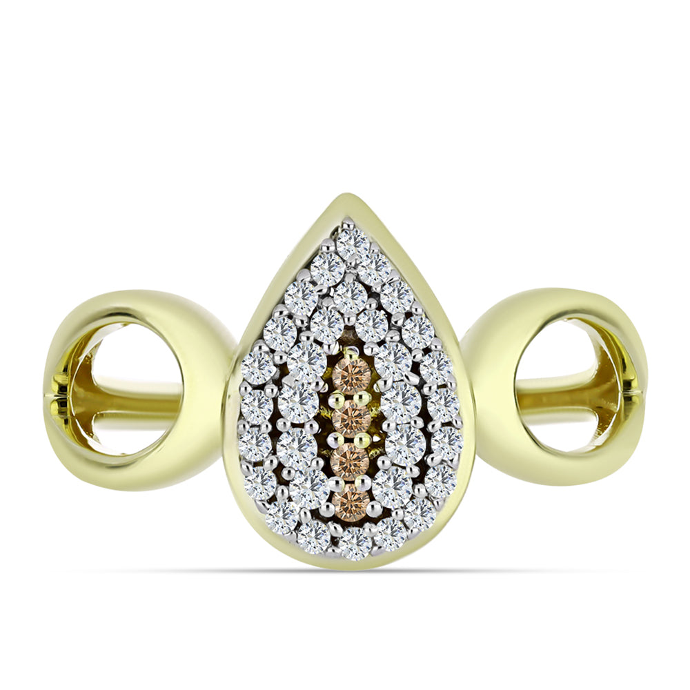 schmuckgarnitur aus Goldplattierte Silber mit Champagner-Diamant und weißem Topas