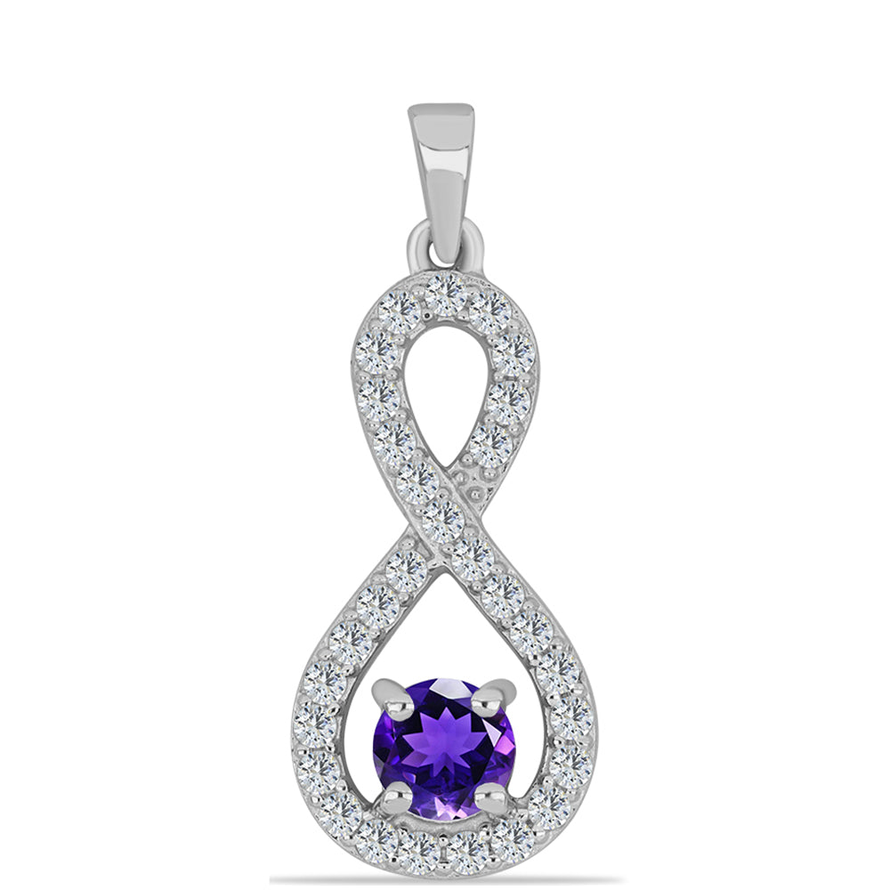 Silberanhänger mit marokkanischem Amethyst und weißem Topas