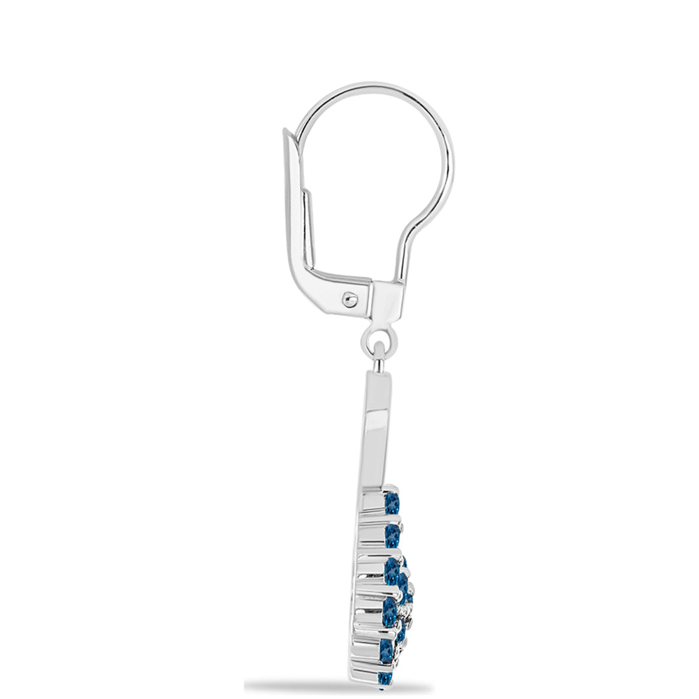 Silberohrringe mit londonblauem Topas